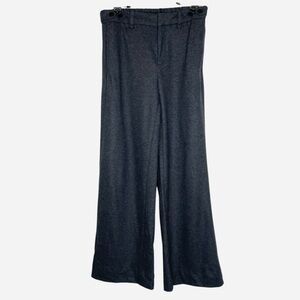 Banana Republic Gray Wool Blend Cropped Trouser Pants Wide Leg Size 6 Office